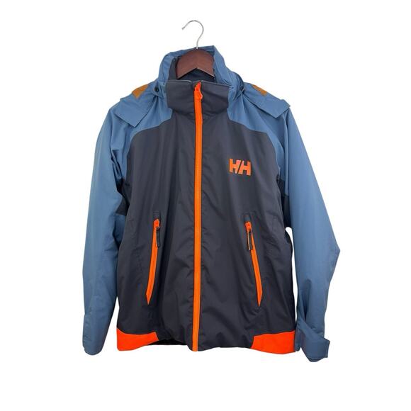 Helly Hansen Jacket Junior 16 Blue Orange Primaloft Hooded Recco Ski Snowboard - Picture 1 of 12